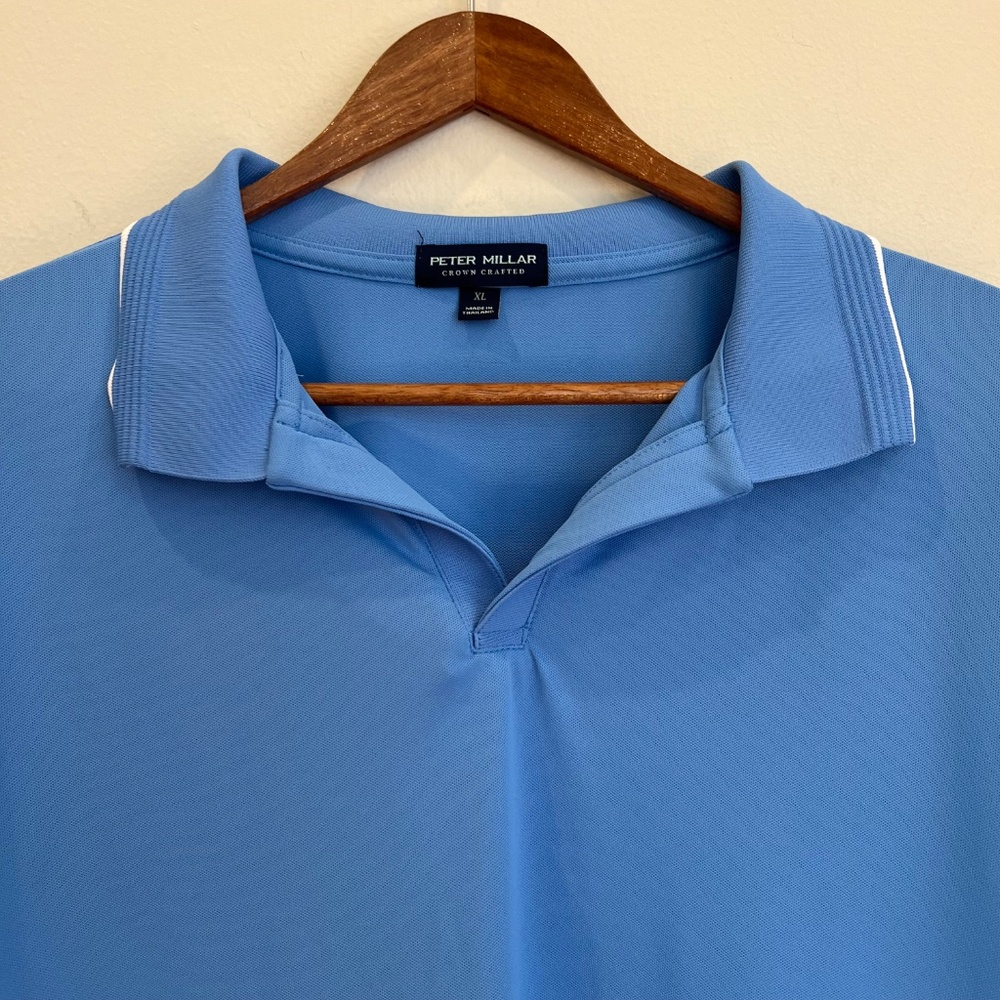 Peter Millar Polo Shirt Mens Extra Large Marina Blue Crown Crafted Performance